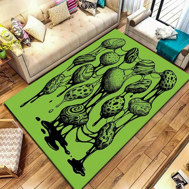 Green mucus animal Pattern Square Carpet,Area Rug,Carpet Rug for Living Room Bedroom Sofa Playroom Decor,Non-slip Floor Mat,Holiday Birthday Gifts