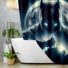 Warner Bros. Batman Full Night Shower Curtain, Superhero Bathroom Decoration, Fabric Bath Curtain Set with Hooks, Unique Valen