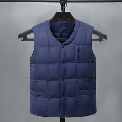 Men Waistcoat V-Neck Sleeveless Solid Color Single Breasted Vest Coat with Pockets Windproof Thickened Quilted Bottoming Vest Jacket