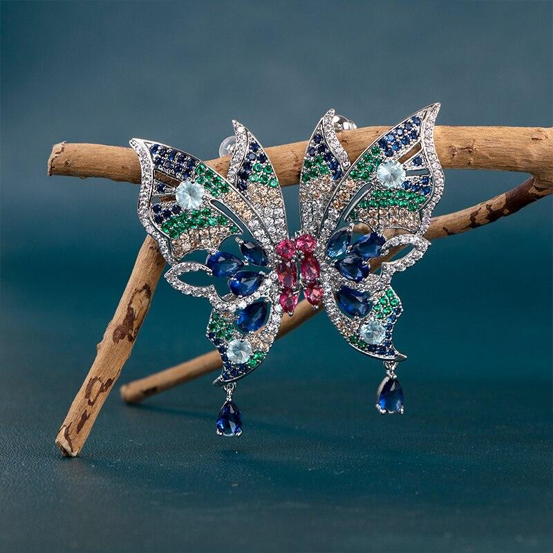 BELLA BOX Luxusní motýlkové náušnice Dámská koktejlová párty Stylové doplňky Elegantní dárek k narozeninám Náušnice na denní nošení pro ženy