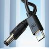 5.5x2.5mm Round End Power Cable with USB C Input, Center Positive Cord for Compatible Equipment, 1 Meter Length