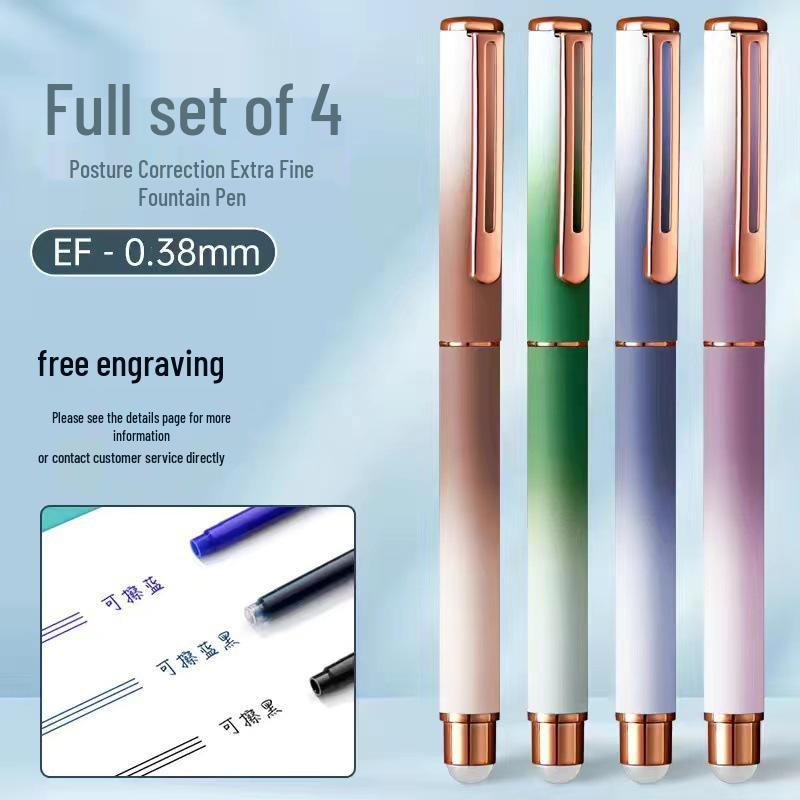 Erasable Calligraphy Fountain Pen, Grade 3, with Hidden Nib and Posture Correction, 0.38mm, Replaceable Ink for Kids