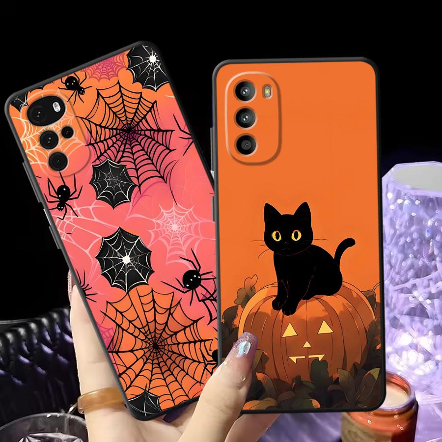 Black Soft Phone Cover Case for Motorola Mot G60 G52 G32 G22 Edge40 G50 G53 G30 G51 G73 Edge 20 Pro 30 Lite G60s G71 G31 Pumpkin