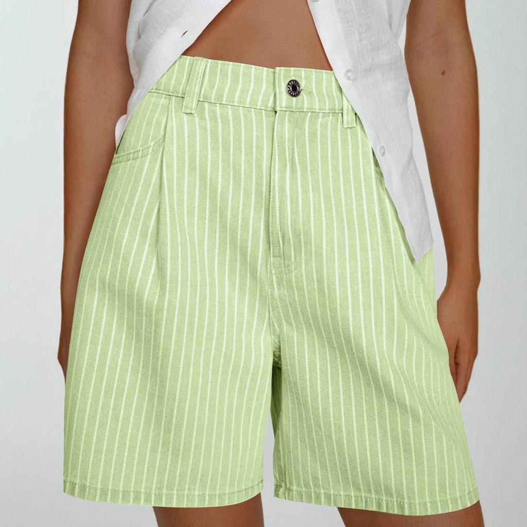 Women High Waisted Trendy Stretchy Denim Shorts Length Cutoff Loose Fit Shorts