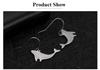 Cazador Lovely Animal Whale Drop Earrings for Women Sea Creatures Dangle Earring Mother Gifts Stainless Steel Jewelry