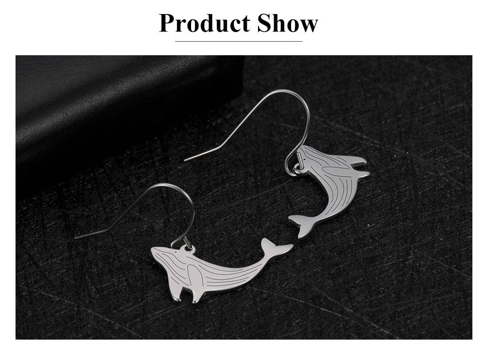 Cazador Lovely Animal Whale Drop Earrings for Women Sea Creatures Dangle Earring Mother Gifts Stainless Steel Jewelry