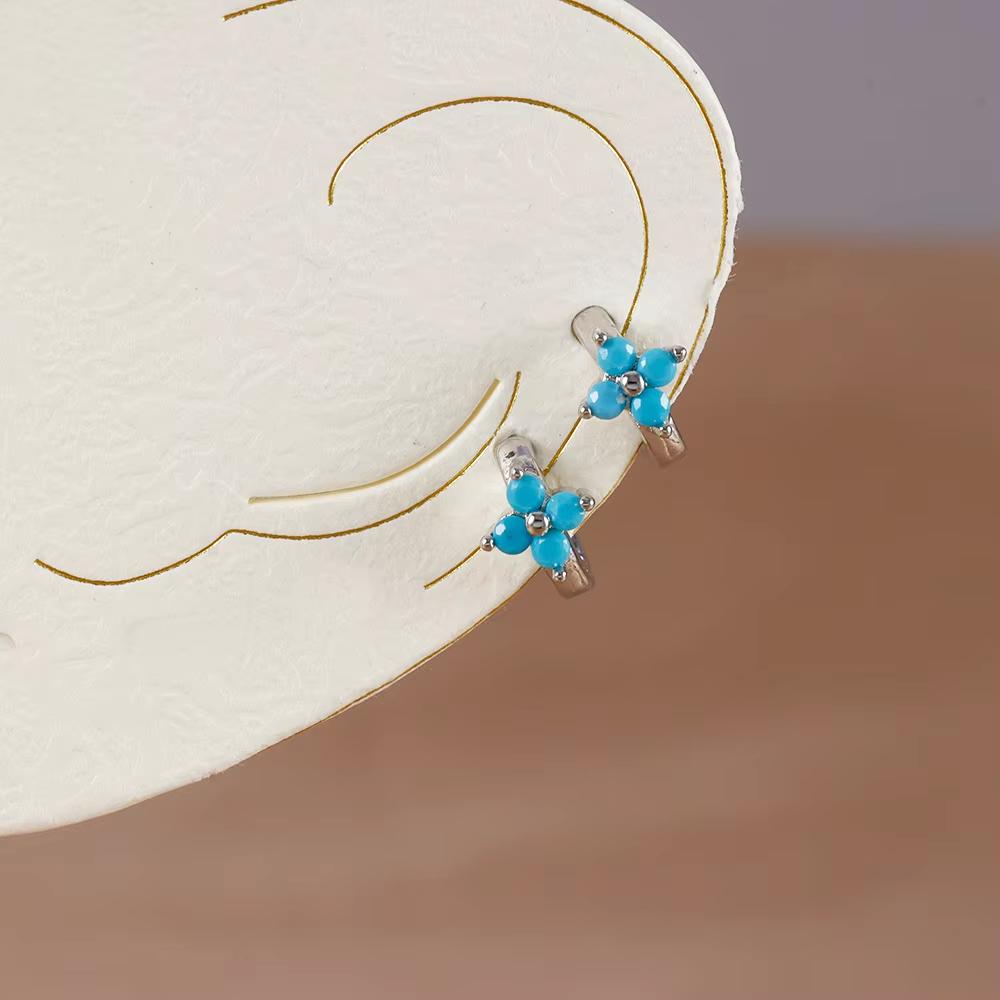 Fashion 6/8/10mm Stainless Steel Zircon Flower Hoop Earring Small Gold Color Circle Hoops Huggie Piercing Earring Trendy Jewelry