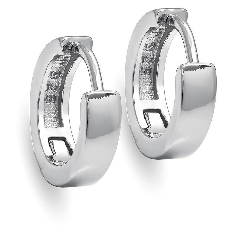 

[Adelina Style] hoop earrings Popularity Leave it on 1 pair ring earrings silver 925 Made of pure silver men s ladies Compatible with metal allergies