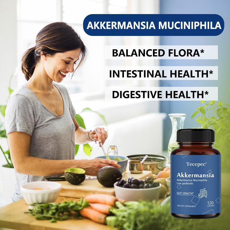 Integratore Akkermansia 100 Milioni Afu, Con Inulina di Cicoria, 120 Capsule per Flacone