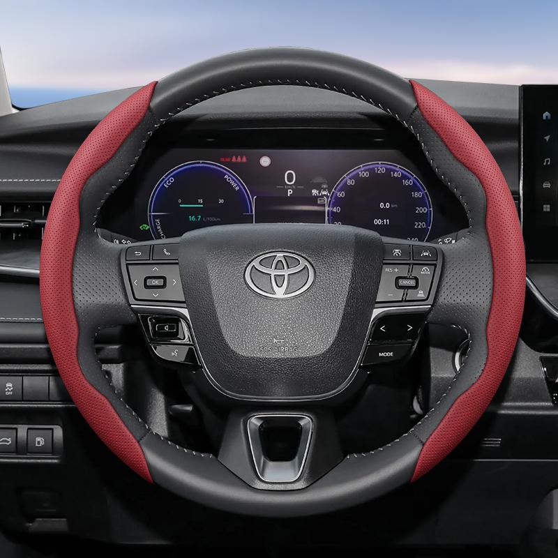 Suitable for Toyota Breathable Hole Leather Steering Wheel Cover Segmented Quick Release Design Non-Slip Durable Chr Yaris Auris Rav4 Corolla Hilu