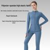 Lulu Original Yoga Anzug: Schnelltrocknendes Set mit Stehkragenjacke & Elastischer Neun-Punkt-Hose, Goldener Reißverschluss.