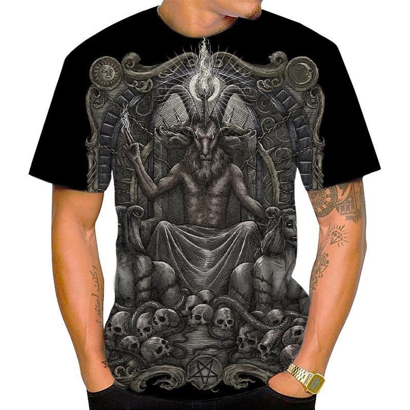 Devil Satan 3D Printed Men's T-shirts Summer Fashion Harajuku Hip Hop Casual Tees Streetwear Personality Round Neck Y2k Tops