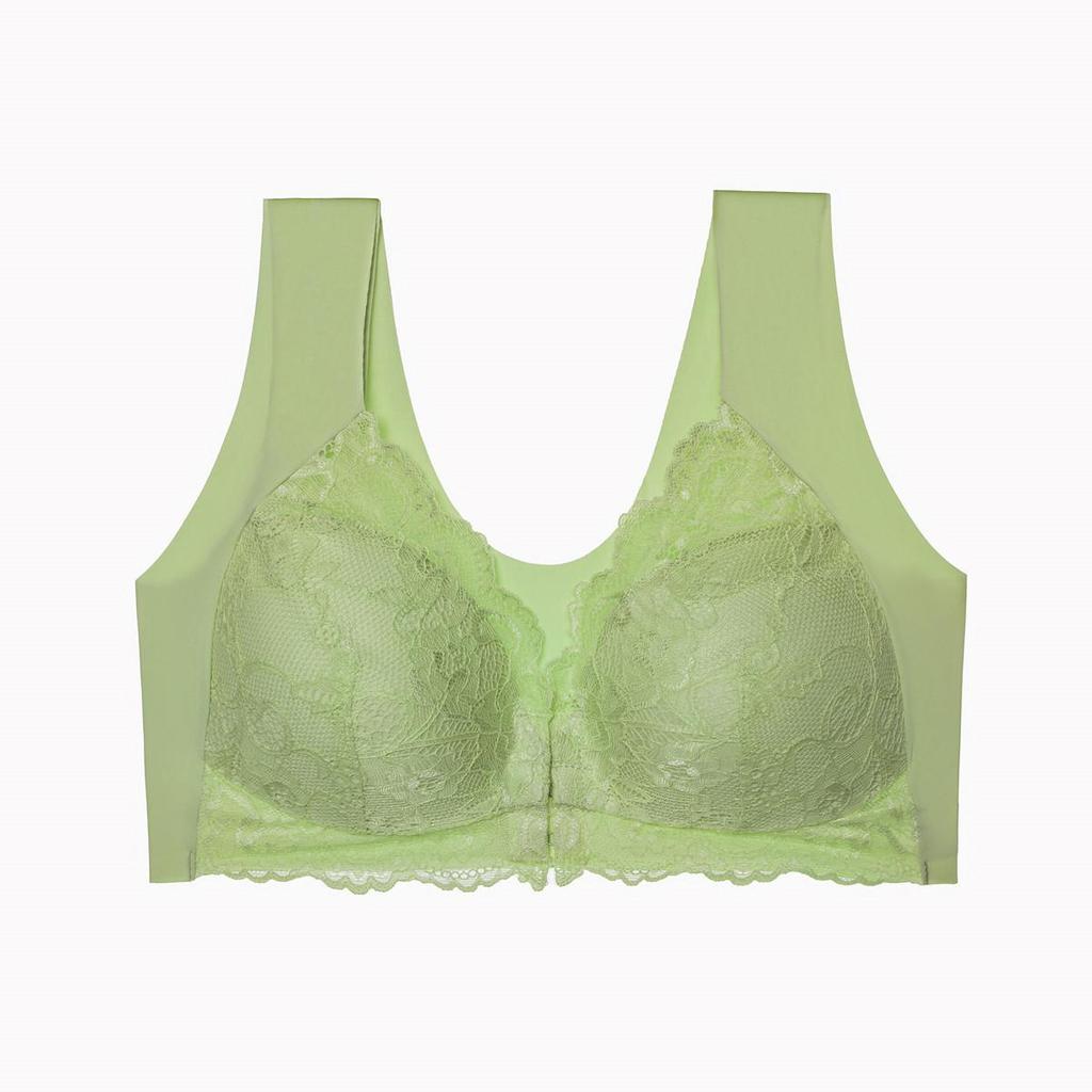 European Lace Front Buckle Plus Size Wireless Push-up Camisole Bra – Sexy Seamless with Beautiful Back Design