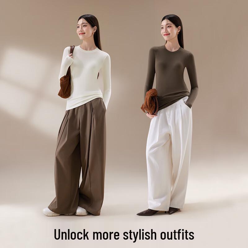 

Women s Modal Angora Rabbit Hair Round Neck Base Layer Top XL