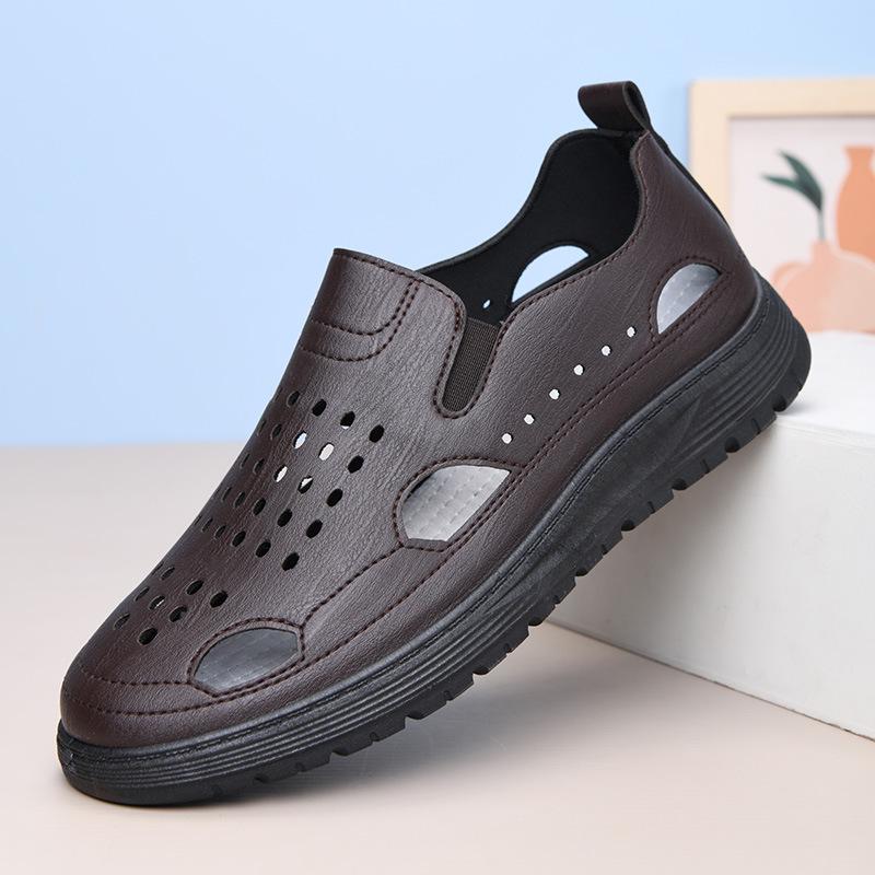 2025 Summer Men's Breathable Casual Beach Sandals - Hollow-out Outdoor Shoes