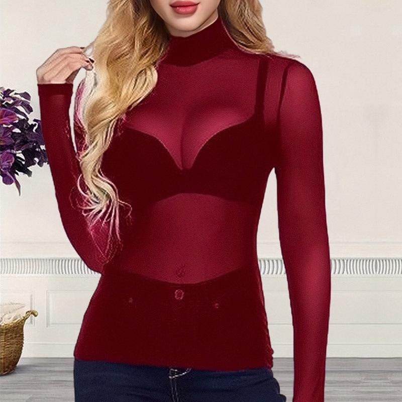 European & American Mesh See-Through Women's Versatile T-Shirt (2023)