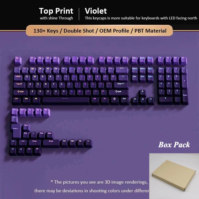 Xiaomi 133+ Keys Black Cherry Profile Double Shot Shine Through PBT Keycaps RGB Backlit Keycaps for Cherry Gateron MX Switches Keyboard
