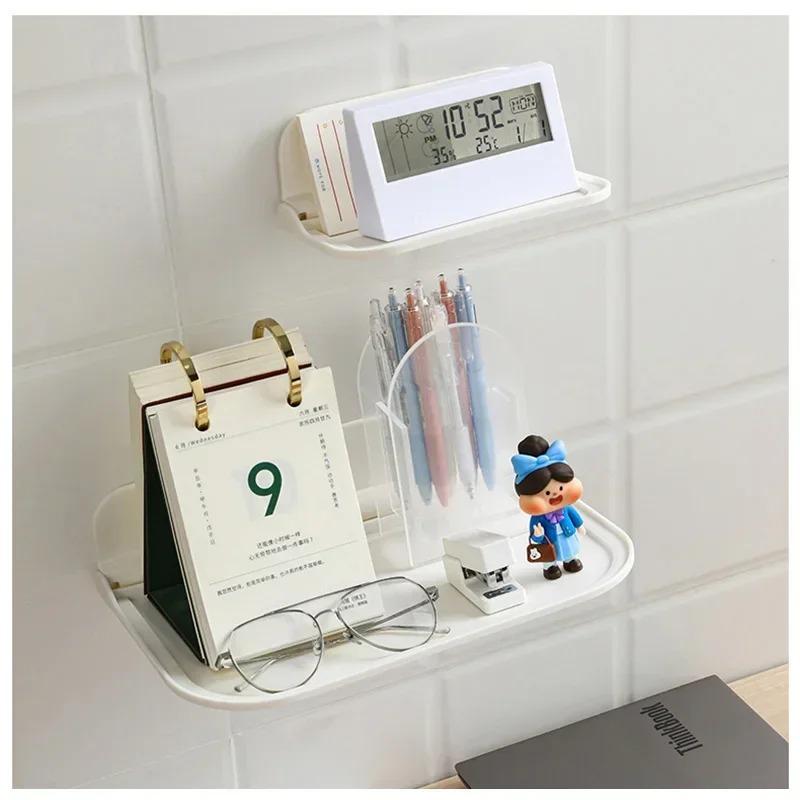 1 stuks Opvouwbaar Wandmontage Plank, Voor Badkamer, Toilet, Keuken, Nachtkastje, Geen Boren Telefoon Opslag, Wifi Router Opslag