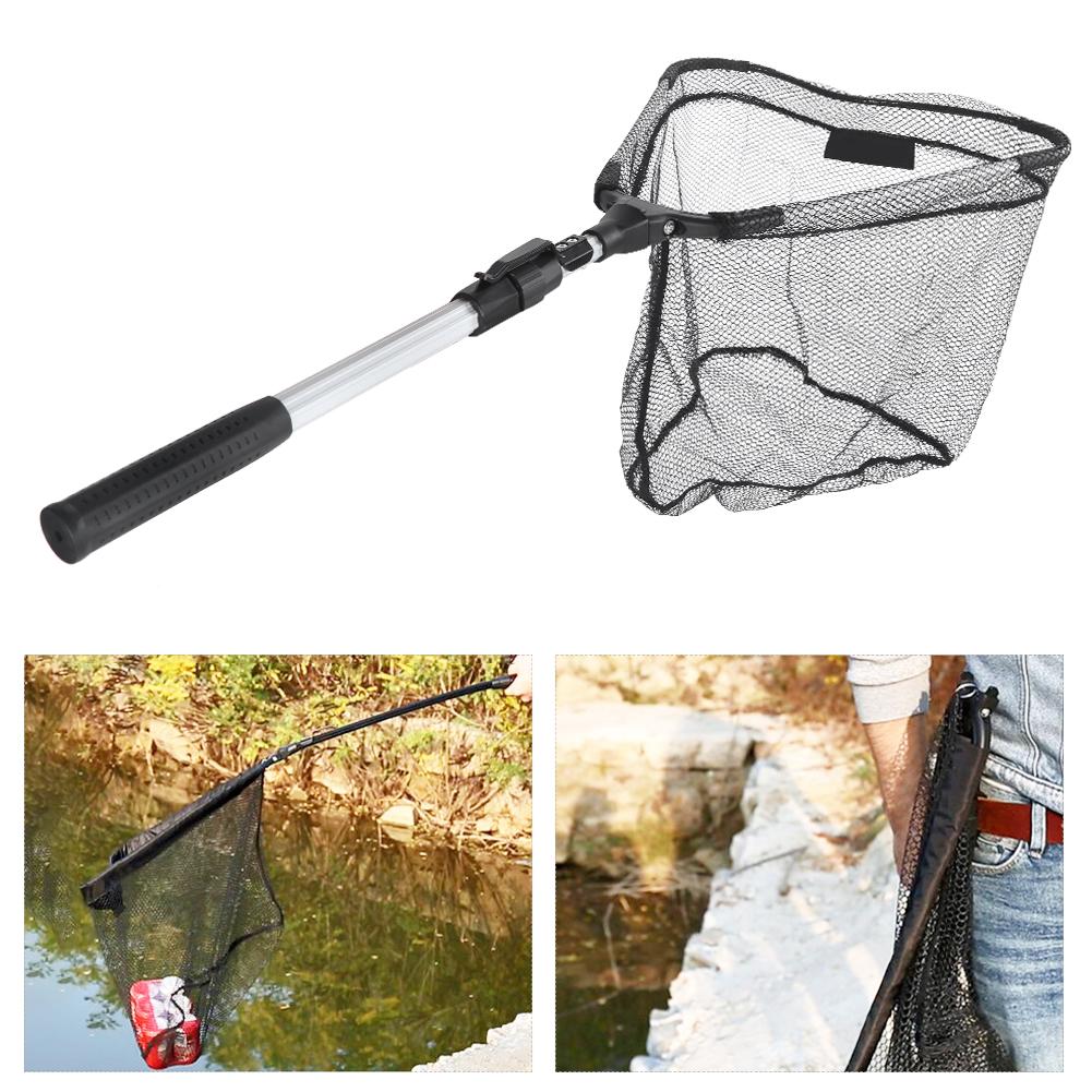 Integrated Waterproof Aluminum Alloy Telescopic Triangular Folding Portable Nanometer Fishing Net Tool Accessory95cm