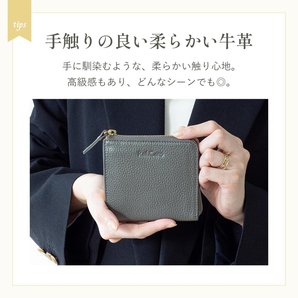 Mini Wallet for Bills Will Not Large Card Coin Small [RafiCaro] Women, Fold, Capacity, Holder, Purse, Wallet, L-shaped Zipper, Thin, Compact,