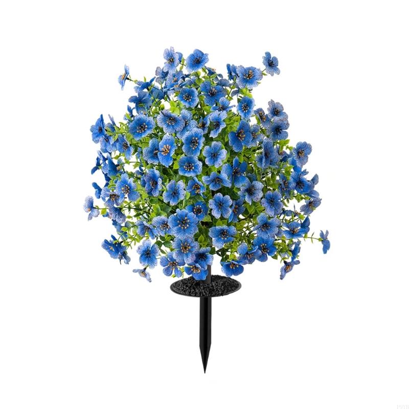 Realistic Artificial Eucalyptuses Violets Round Base Floor Floral Arrangement For Indoor Outdoors Homes Garden Decors