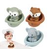 Finger Puppet Baby Bath Toys Folding Tower Stacking Boat Toys Floating Shower Toy  Beach Bathtub
