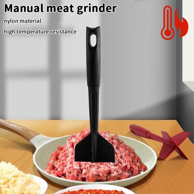 Antihaft Hitzebeständiger Fleischhacken Hamburger Stampfer Werkzeug für Hackfleisch Tomate Kartoffelstampfer Mischmühle Schaufel