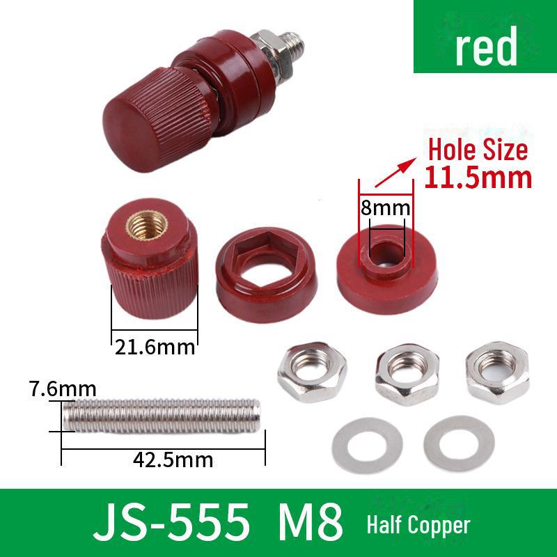 Kupferklemmenblock für Schweißmaschinen-Wechselrichter, Leistungsanschluss M6/M8/M10, Modell JS-333/555