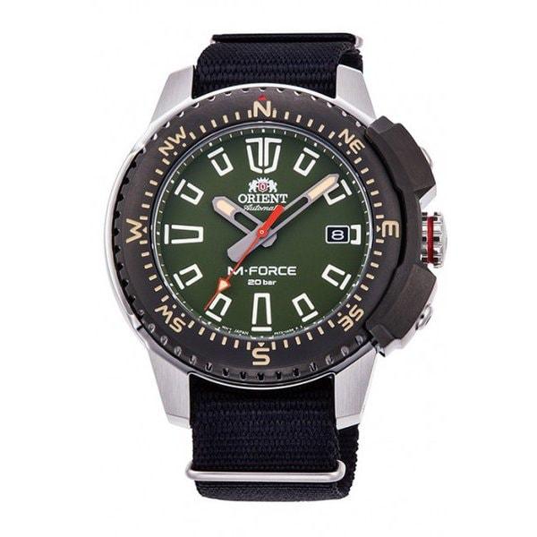 

Orient Чоловічий RN-AC0N03E (Чоловічий нейлоновий ремінець M-FORCE) Круглий годинник чорний нержавіючий аналог