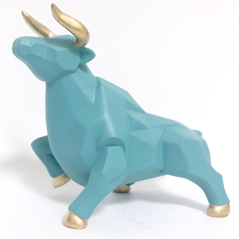 Creative Nordic Resin Animal Sculpture Abstract Simulation Ox Sculpture Modern Home Decoration Portico Desktop Accessories Gift
