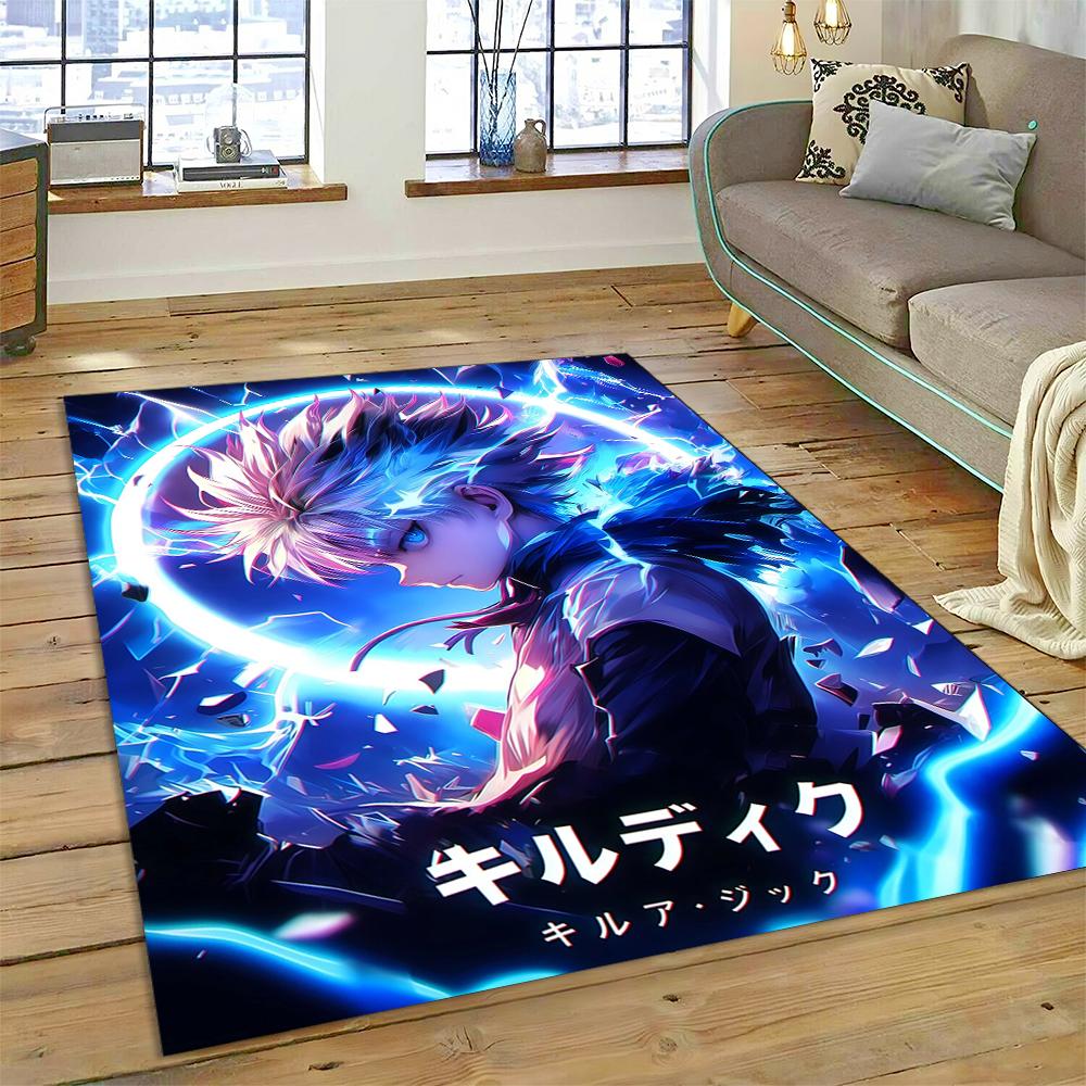HXH Hunter X Hunter 3D Killua Zoldyck Cartoon Anime Carpet Rug for Living Room Bedroom Home Sofa Decoration,Non-slip Floor Mat