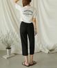 Ppaeppae Adjustable Drawstring Back Banded Pintuck Knee-Length Stretch Slacks