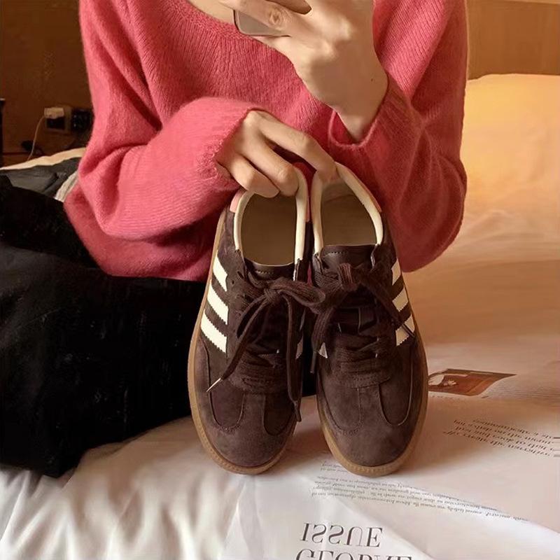 

Женские кроссовки для тренировок из натуральной кожи, из коровьей кожи, весенне-осенние, на плоской подошве, кроссовки Forrest Gump, ретро в стиле Майяр, универсальные, нишевые, спортивные и повседневные 40