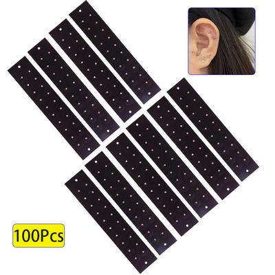 100 Stück Modische Ohrspitzen-Aufkleber Ohrdruck-Stäbchen Gold Silberne Perle Akupunktur Aurikuläre Ohr-Aufkleber Massage