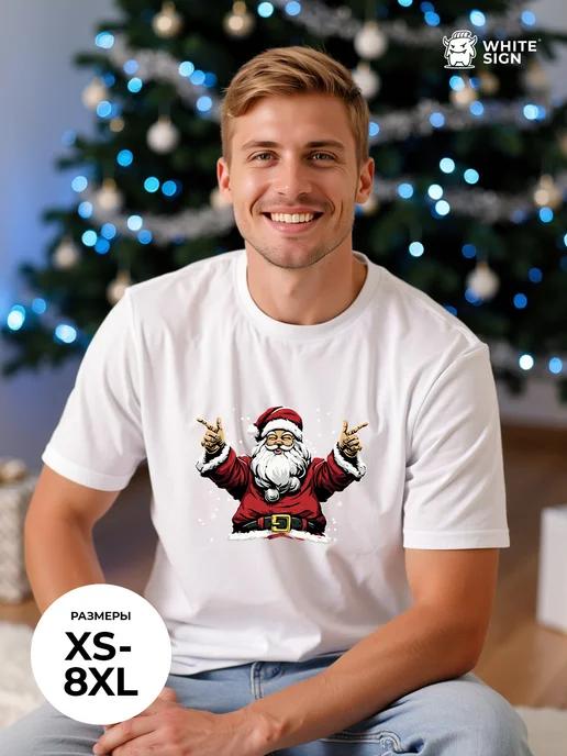 Oversized festive T-shirt: Happy Santa Claus 4XL