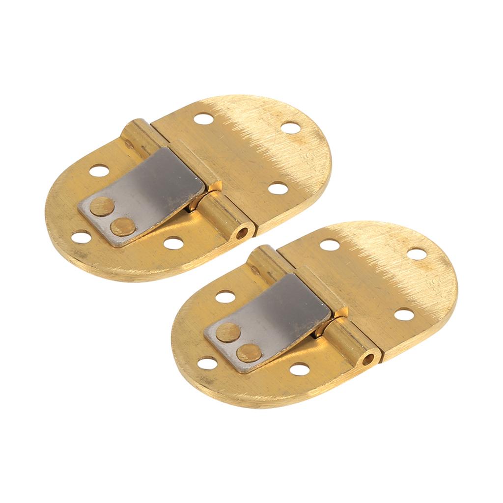 2Pcs Brass Butler Tray Hinge Round Edge 2 1 2 x1 1 2 With Screws Folding Flap