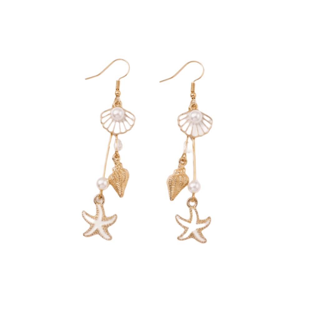 Bohemian Starfish Stud Earrings Exaggerated Shell Drop Earrings  Lady/Gifts