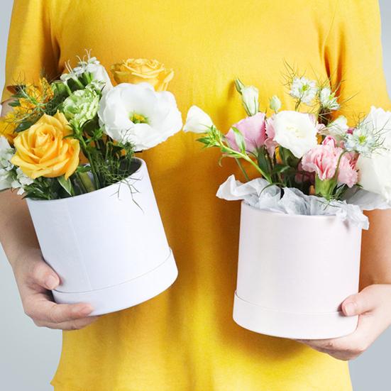 3Pcs Flower Packaging Box Set Round Flower Box Elegant DIY Box for Valentine's Day Wedding Decoration