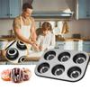 BAAU Holes Donut Cake Mold DIY Chocolate Pastry Dessert Cookie Muffin Handmade Utensils Kitchen Accessories 6 Cup Black