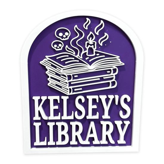 Personalized Library Sign 3D Bookshelf Book Store Decor for Home Library or Reading Nook Bookish Gifts for Book Lovers Reader Women Students