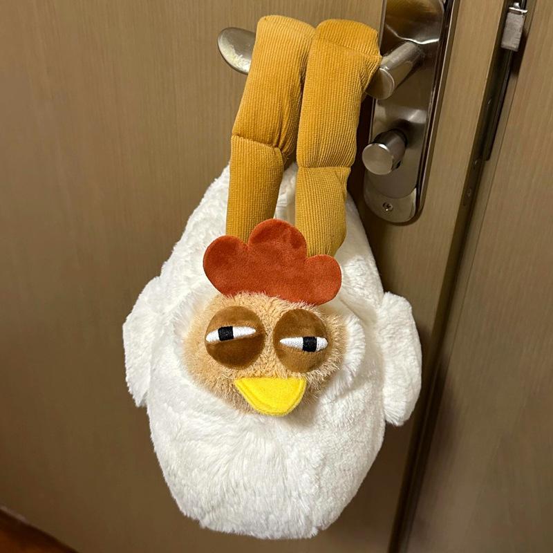 New Versatile Xiaohongshu Same Chicken Plush Handbag Chicken Bag Plush Bag Commuter Bag Handbag Women's Bag