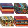 Mexikanischer floraler Stil Tischsets Set Tischmatten Waschbare Tischsets für Party Küche Bauernhaus Zuhause Esstisch Feiertagsdekoration