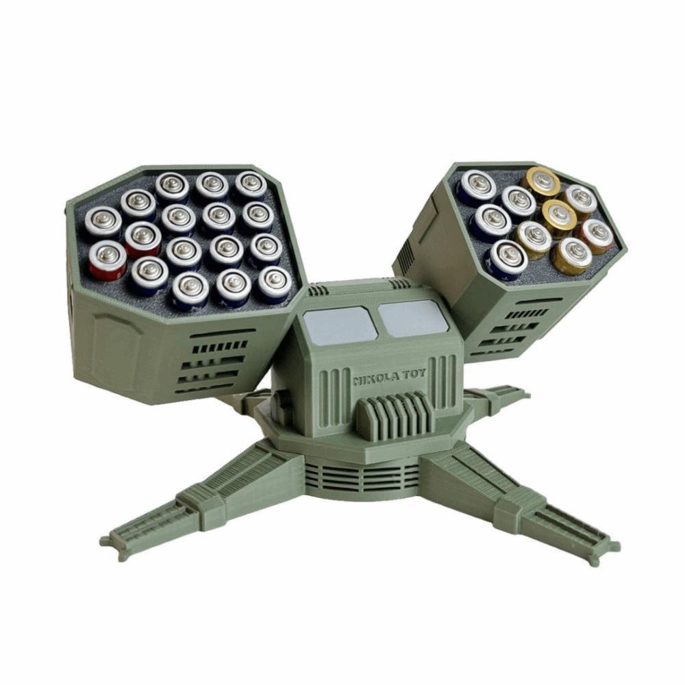 

AA Type Battery Storage Box AAA Type 360 Rotation Desktop Ornament Mecha Style Creative Design Battery Case Office Decoration