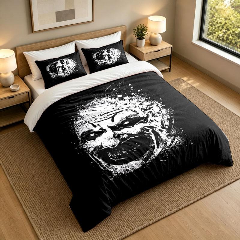 3Pcs Bedding SetTerrifier Art the Clown Soft Bed Sheet and Two Pillowcases Home Bedroom Decor