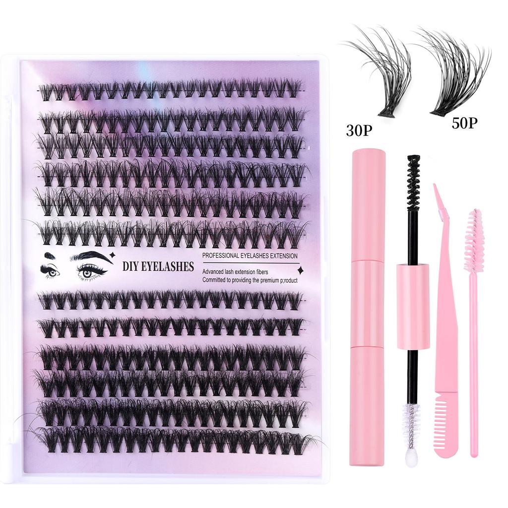 Diy Segmented Fried Hair Single Cluster False Eyelashes 12 Rows Large Capacity Daily Makeup