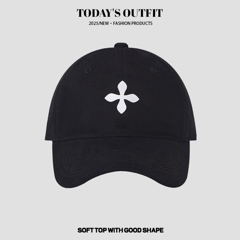 Big Head Circumference Spring New Cross Flower Hot Painted Baseball Cap Women's Face Showing Small Baseball Cap