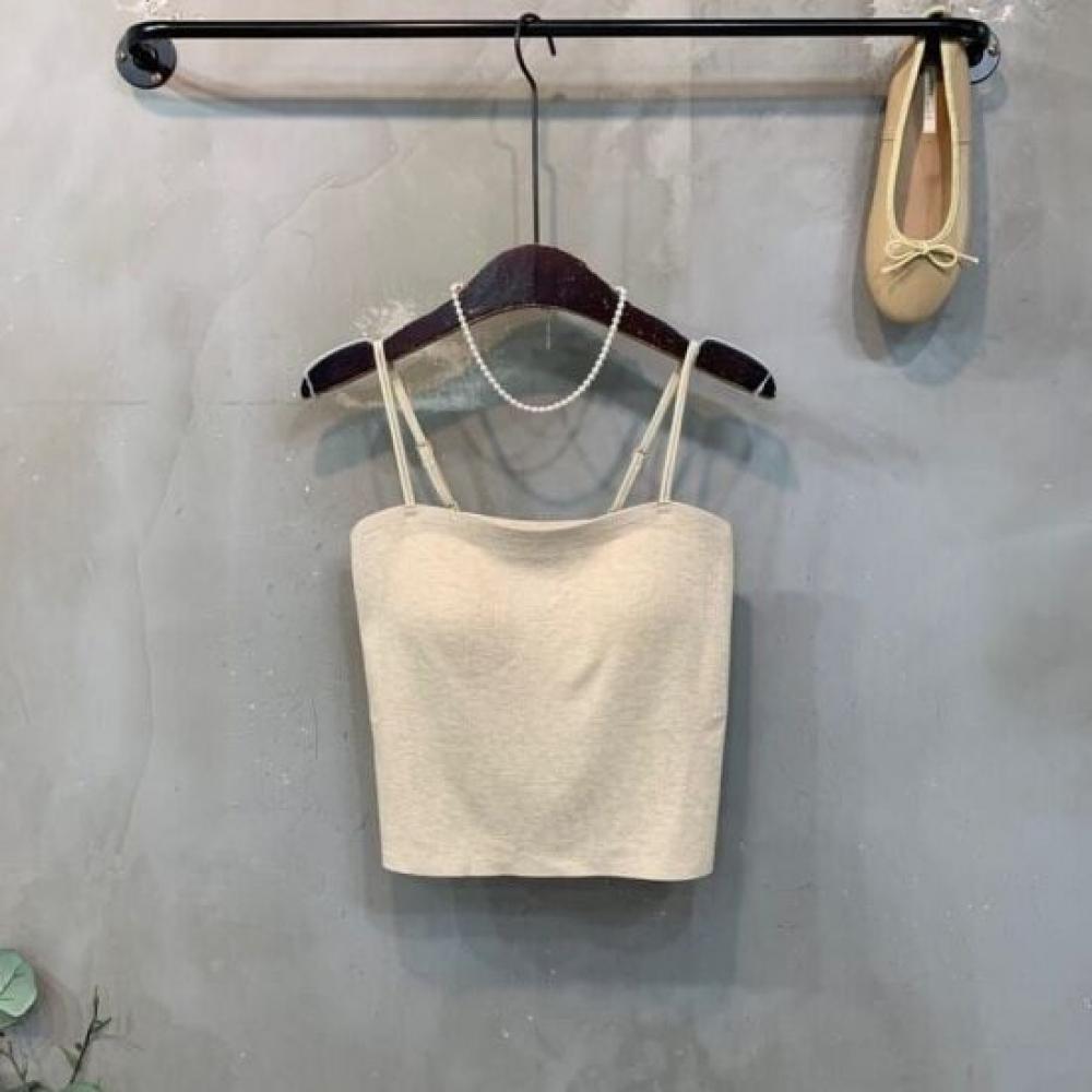 C S In The Room Jiho Cap Inner adjuSTable STrap SleeveleSS T ShirT 3Color C