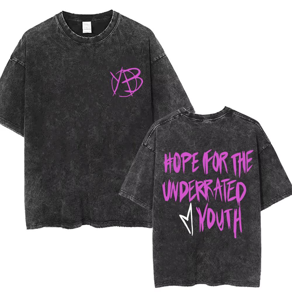 Women Washed Vintage Yungblud Skeleton Graphics T-Shirt Women Alternative Rock Oversized T Shirt Short Sleeve Streetwear