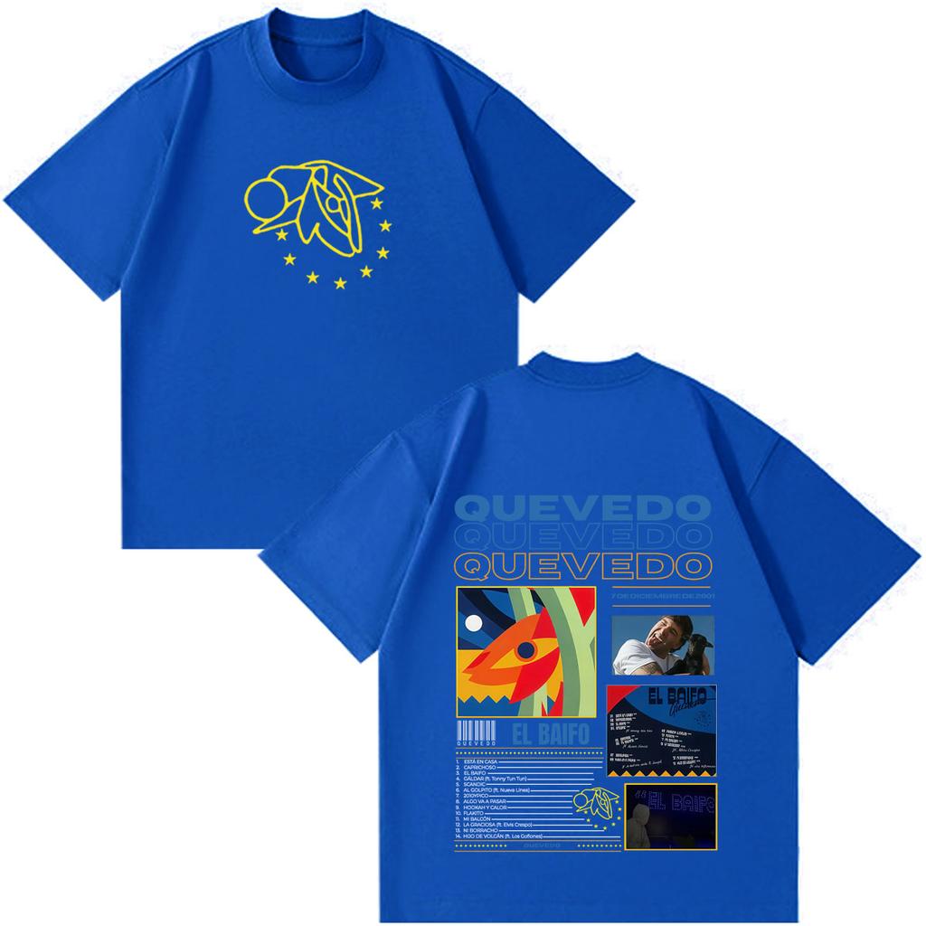 Quevedo El Baifo Album 2026 Tour Print T Shirt Unisex Unisex Fashion Clothing Tshirt Shortsleeved Cotton Loose Oversized Tshirts