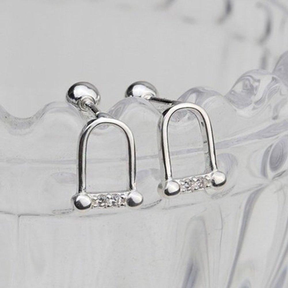 

[Aslit] Silver Piercing Earrings Silver 925 Clip Cubic Fashion Daily